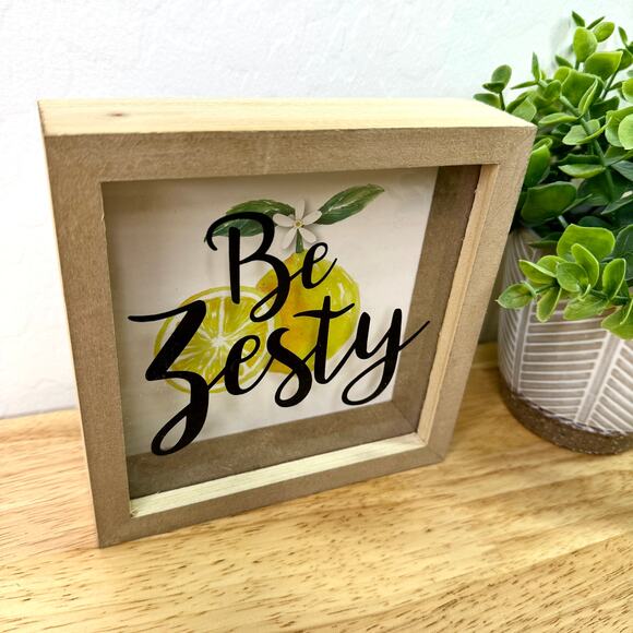 Creative Design Be Zesty Wooden Frame Desks Tables Home Decor Positive Quotes - Picture 4 of 4